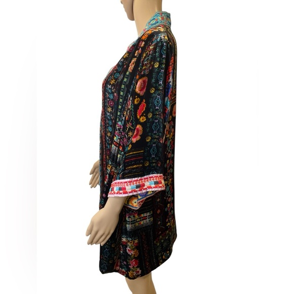 Johnny Was Avril Reversible Silk Blend /Velcet Colorful Floral Kimono Size S - Picture 5 of 11
